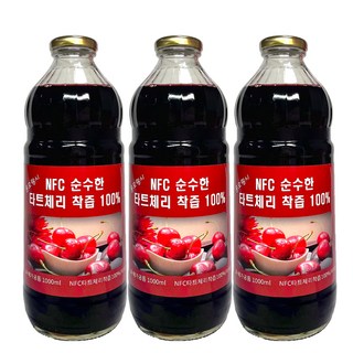 식물성 멜라토닌 물 넣지 않은 몽모랑시 타트체리착즙 3병 정직한 맛 상품등록행사, 1L, 3개