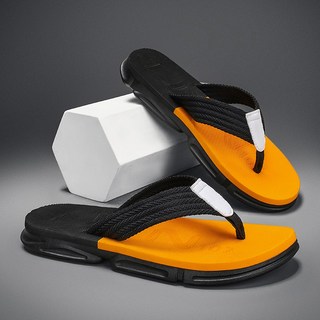夏季男女沙灘室內外拖鞋 止滑減震 涼感透氣厚底 防水防臭 軟底輕便速乾 防滑 大碼 懶人鞋 休閒情侶人字拖, 44, 橘色