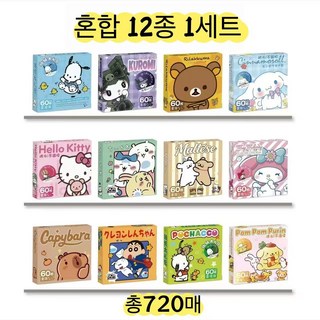 6+6 산리오 캐릭터 스티커 12종선물세트, 1세트, 혼합12종