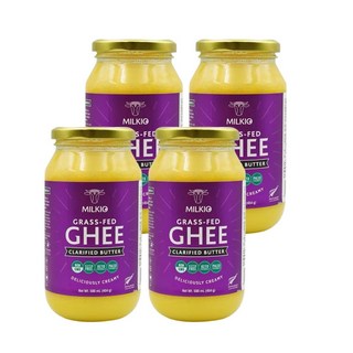 MILKIO 草飼澄清奶油，非基因改造，無麩質，Keto，Paleo, 4個, 500 mL (454 g)