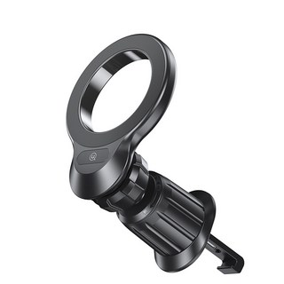 USAMS 磁吸車用支架 Magsafe支架 汽車出風口導航支架 全金屬旋轉車載支架 iPhone適用, 1個, 黑, 黑