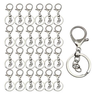 스켈 키링 열쇠고리 키링 부자재, 20개, 실버