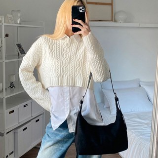 스웨이드 가방 가죽 숄더 세무 호보백 따뜻한 끈조절 크로스 데일리