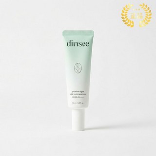 [정품] dinsee 딘시 프리미엄 비건 마일드 모이스트 선크림/저자극 촉촉 광채 톤업 선크림 눈연꽃 제주별꽃 함유, 1개, 50ml