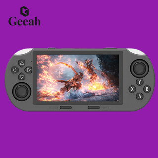 Geeah 게임기 4.5인치 3000mAh 대용량 배터리 IPS 고화질 화면 휴대용 레트로 게임기 20000종 고전게임 한글 인터페이스, 블랙
