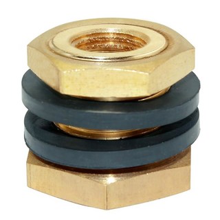 조이와우스 1/4인치 NPT 여성 1/2인치 남성 황동 격벽 피팅 벌크 파이프 탱크 커플러 (Size-1 1/4 NPT x 1/2 1PCS), 1개