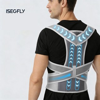 ISEGFLY 자세 교정 굽은 등 교정 밴드 바른 자세, 1개