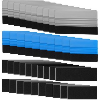 오큐린 20개 비닐 스퀴지 벌크 4인치6인치 펠트 검은색 원단 다목적 가장자리 스크레이퍼 벽지 매끄럽게 하기 도구 자동차 창문 틴팅파랑 회색, 오큐린 20개 비닐 스퀴지 벌크 4인치6인치 펠트 검은