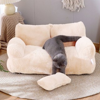 Bornoon 반려동물 구름소파 꿀잠방석 고양이 강아지 사계절 대형 쿠션, 1개, 아이보리