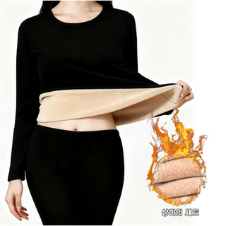 AOSS 여성용 기모 내복세트 두꺼운 겨울 보온내의