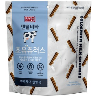 슈퍼킹 강아지 덴탈비타 초유츄러스 덴탈껌 50개입, 면역케어, 500g, 1개