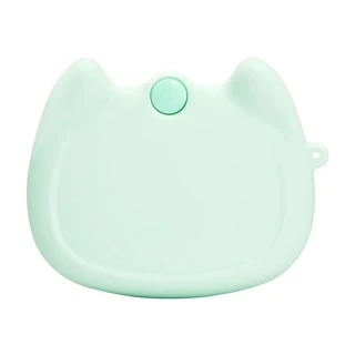 만화 고양이 실리콘 리테이너 케이스 부드러운 세척 가능한 마우스 가드 용기 캔디 컬러 교정기 틀니 보관