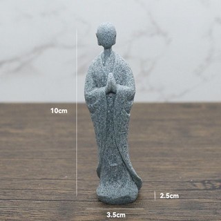 작은 불교 승려 티베트 인형 부처님 돌 조각상 자동차 장식 명상 홈 수족관 소품 장식품, 31