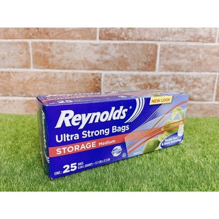 Reynolds 雷諾茲 密實袋 中 夾鏈袋 保鮮袋 25入 17.7cm X 17.3cm, 1個