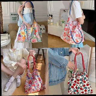 여성 토트백 꽃무늬 프린트 숄더백 에코백 캔버스 원단 데일리 가방
