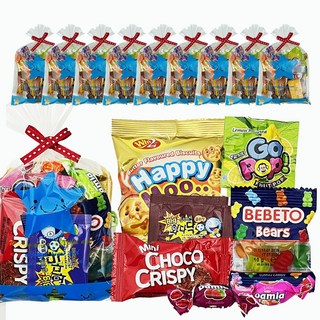 푸른별 과자 간식 어린이집 생일 답례품 구디백, 10개, 간식 6종