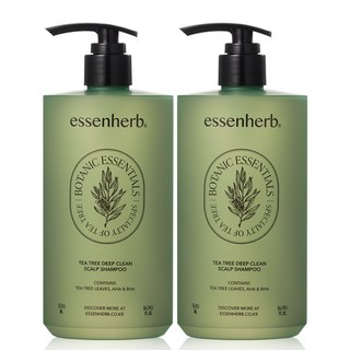 에센허브 티트리 딥클린 스칼프 샴푸 500ml+500ml, 500ml, 2개