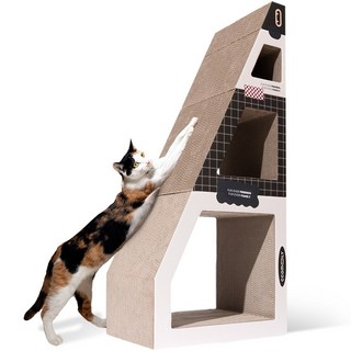 꼬물리 요리조리 고양이 스크래쳐 대형 숨숨집 수직, 1개