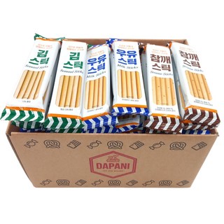 다파니 우유스틱 김스틱 참깨스틱 3종 간식 대용량 개별포장 60개, 1세트