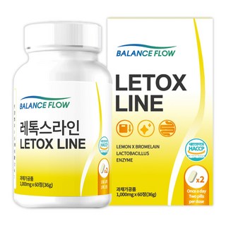 발란스플로우 레톡스라인 브로멜라인 레몬 유산균, 5개, 60정