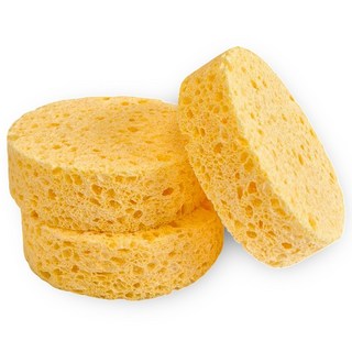 잇티제나인 해면 세안 스펀지 3개 세트 프랑스산 셀룰로오스, 노랑