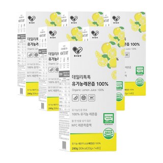 헬시알엔 데일리톡톡 유기농 레몬즙 100%, 280g, 6개