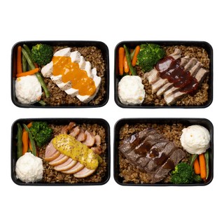 샐그램 단백식사 스테이크 냉동 도시락 통곡물밥 양많은 간편 한끼 닭가슴살 부채살 목살 오리훈제 저속노화식단, 12개, 270g