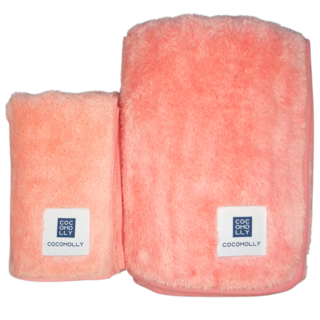 [중형+대형] 코코몰리 초극세사 펫타올 강아지 고양이 드라이룸 수건 2개묶음, 중형 블루 1개+대형 핑크 1개, 1개