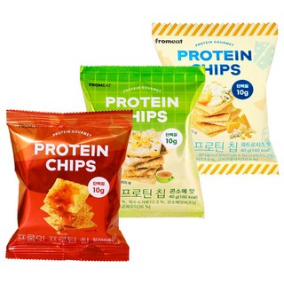 프롬잇 프로틴칩 3종 세트 (칠리+치즈+콘소메), 12개, 40g