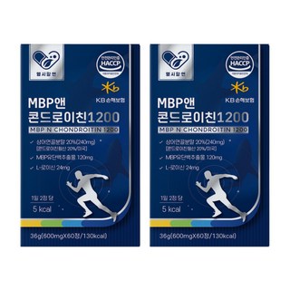 헬시알엔 MBP앤콘드로이친1200 600mgx60정 x2통 L-로이신 어골칼슘 밀크칼슘 초록입홍합 보스웰리아, 2개, 60정