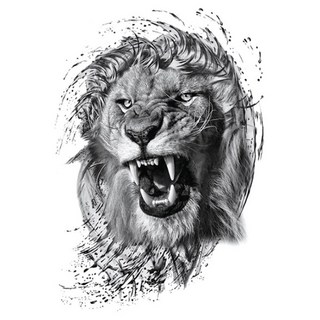 gelluna 猛獸 獅子 老虎 紋身貼紙, T98, 5個