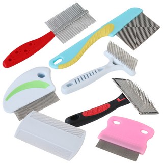 딩동펫 반려동물 털 정리빗 6종 세트 + 눈꼽빗 랜덤발송, 혼합색상, 1세트