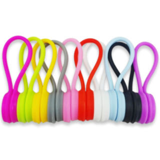 픽포유 실리콘 자석 케이블 타이 다용도, 멀티 컬러, 10개