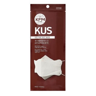 쿠스 방역용 마스크 KF94 대형 화이트, 50매입, 1개, 흰색