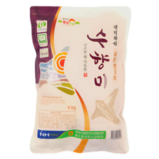 (25년 햇수확) 우리곡물 2025년산 당일도정 경기 수향미 골든퀸3호 백미 햅쌀, 4kg, 1개, 상등급