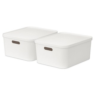 아임홈리빙 국내 제조 더채움 손잡이 팬트리 수납함, 화이트, 2개