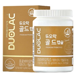 듀오락골드캡슐 특허 유산균 프로바이오틱스 500mg x 30캡슐 60대 추천_, 1개, 30정