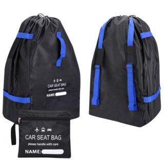 플랜와우 유모차가방 카시트 기내 수화물 커버, 1개, 블랙블루스트랩