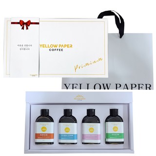 옐로우페이퍼커피 커피선물세트 4종 더치커피원액 400ml + 쇼핑백, 1세트, 1개, 4개입