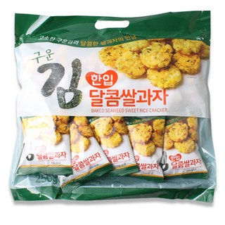 구운김 한입 달콤 쌀과자, 250g, 2개
