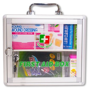 가정에서 산업현장까지 응급상황이 필요한 어디서나 큐어메디 벽걸이 구급함 일반형, 구급함빈케이스+13종 기본구급용품추가, 1개