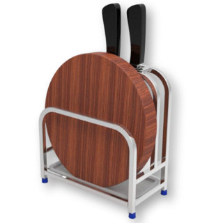 PPFM 스텐304 다용도 칼꽂이 도마 거치대, 1개, 실버