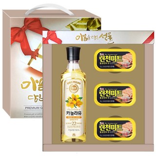 프리미엄 마음 햄세트 4P 식용유 명절종합선물세트, 1세트