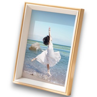 살림백과 모던액자 인테리어 우드탁상액자 5x7인치, 원목화이트, 1개