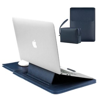 스마트덕 노트북 파우치 거치대 겸용 맥북 LG그램 삼성 가방 케이스, 딥네이비