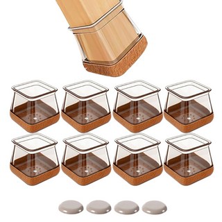 메리달 스무드 의자 발커버 투명 소음방지 다리캡, 8개