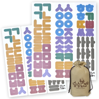 승승노리 한글자석 자음 모음 글자 놀이 교구, 58피스, 2개