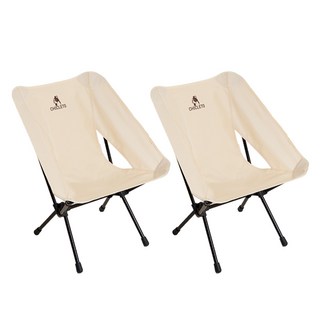 시크레토 경량 접이식 캠핑 체어 1+1, 1세트, 베이지