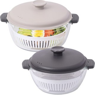 1+1 네오플램 내열유리 전자레인지 찜기 오븐 용기 유리캐서롤 1600ml+2200ml, 1세트, 진그레이1600ml+그레이2200ml