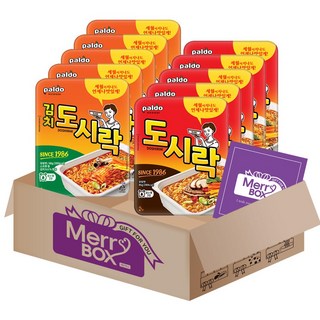 팔도 도시락면 세트(오리지널5+김치도시락5)+메세지카드, 1박스